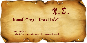 Neményi Daniló névjegykártya